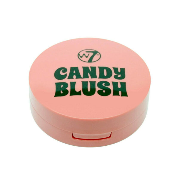W7 Pressed Powder CANDY BLUSH Pink Peach Blusher Compact Make Up 6g With Mirror - Image 3