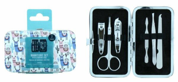 Danielle Creations 7 Pieces Manicure Set with Carrying Case Cactus Llama