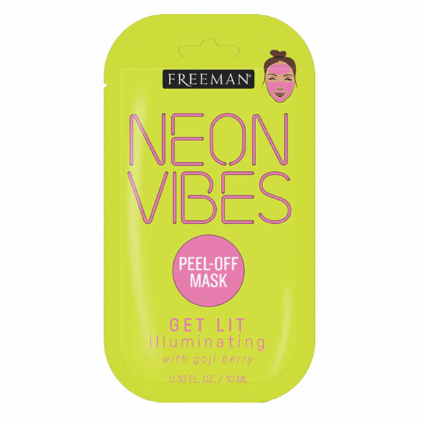 Freeman Neon Vibes Masks - Clean Pores Illuminating Oil Absorbing, Clay Peel-Off