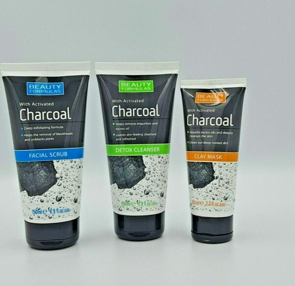 Beauty Formulas With Activated Charcoal, Pick From Clay Mask Facial Scrub ,Detox