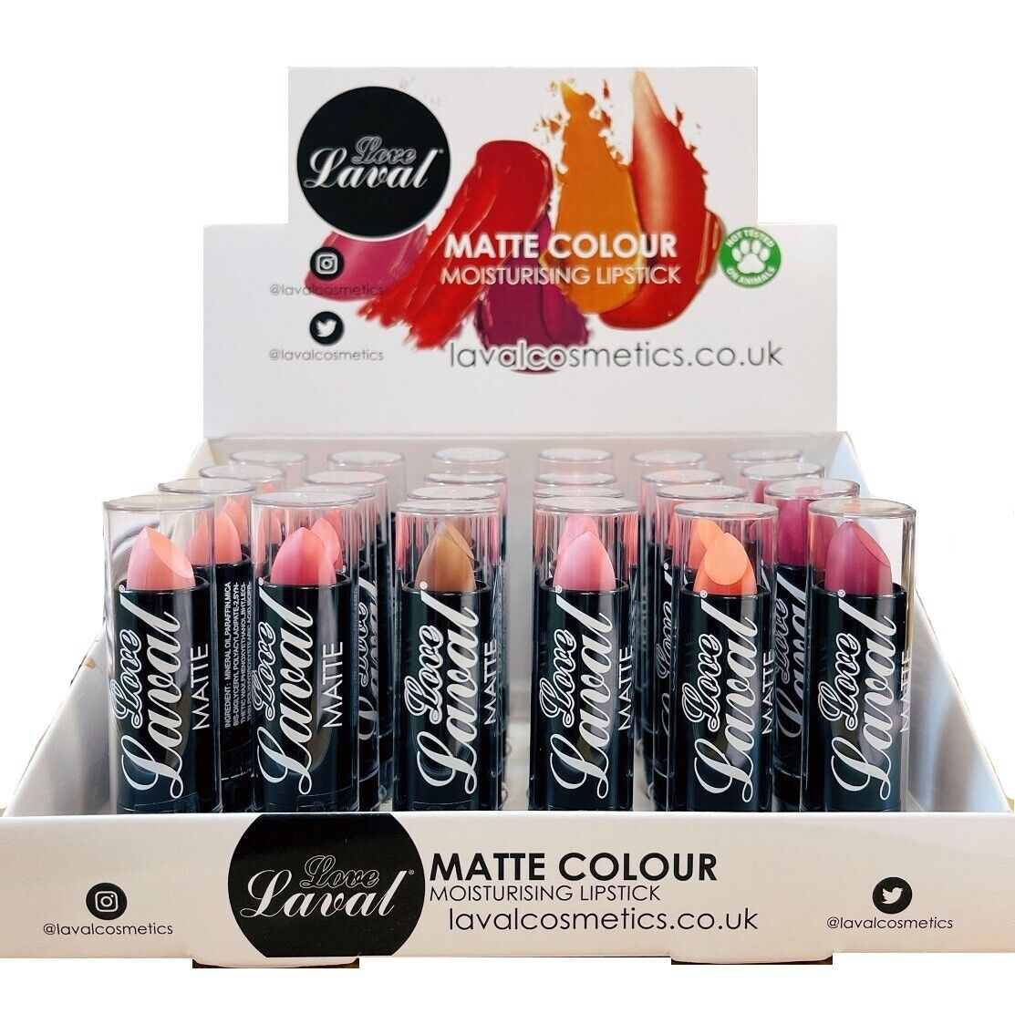 LAVAL LOVE LAVAL MATTE COLOUR MOISTURISING LIPSTICK choose a shade