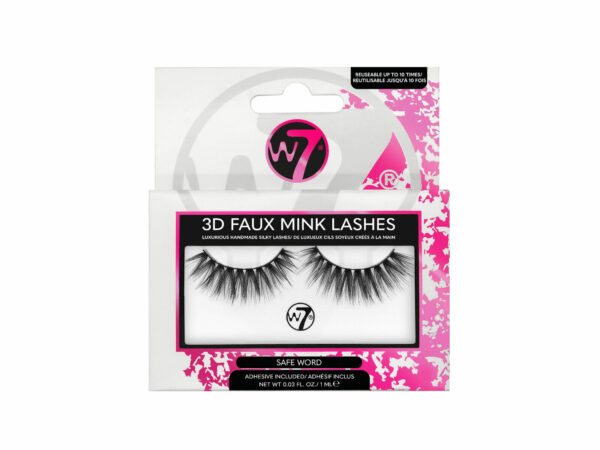 W7 Faux Silk / 3D Faux Mink False Lashes - Reusable False Black Eyelashes 1 Pair - Image 11