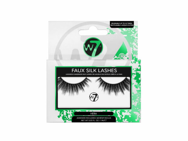 W7 Faux Silk / 3D Faux Mink False Lashes - Reusable False Black Eyelashes 1 Pair - Image 3