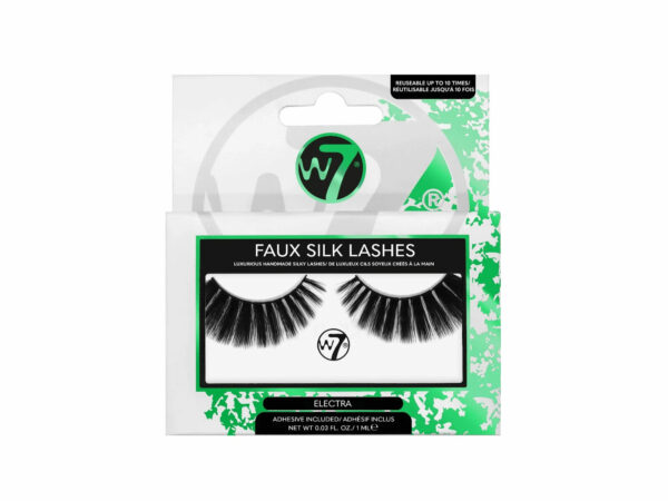 W7 Faux Silk / 3D Faux Mink False Lashes - Reusable False Black Eyelashes 1 Pair - Image 4