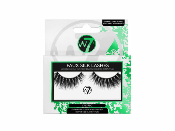 W7 Faux Silk / 3D Faux Mink False Lashes - Reusable False Black Eyelashes 1 Pair - Image 5