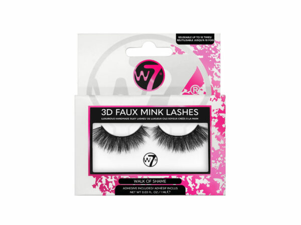 W7 Faux Silk / 3D Faux Mink False Lashes - Reusable False Black Eyelashes 1 Pair - Image 9