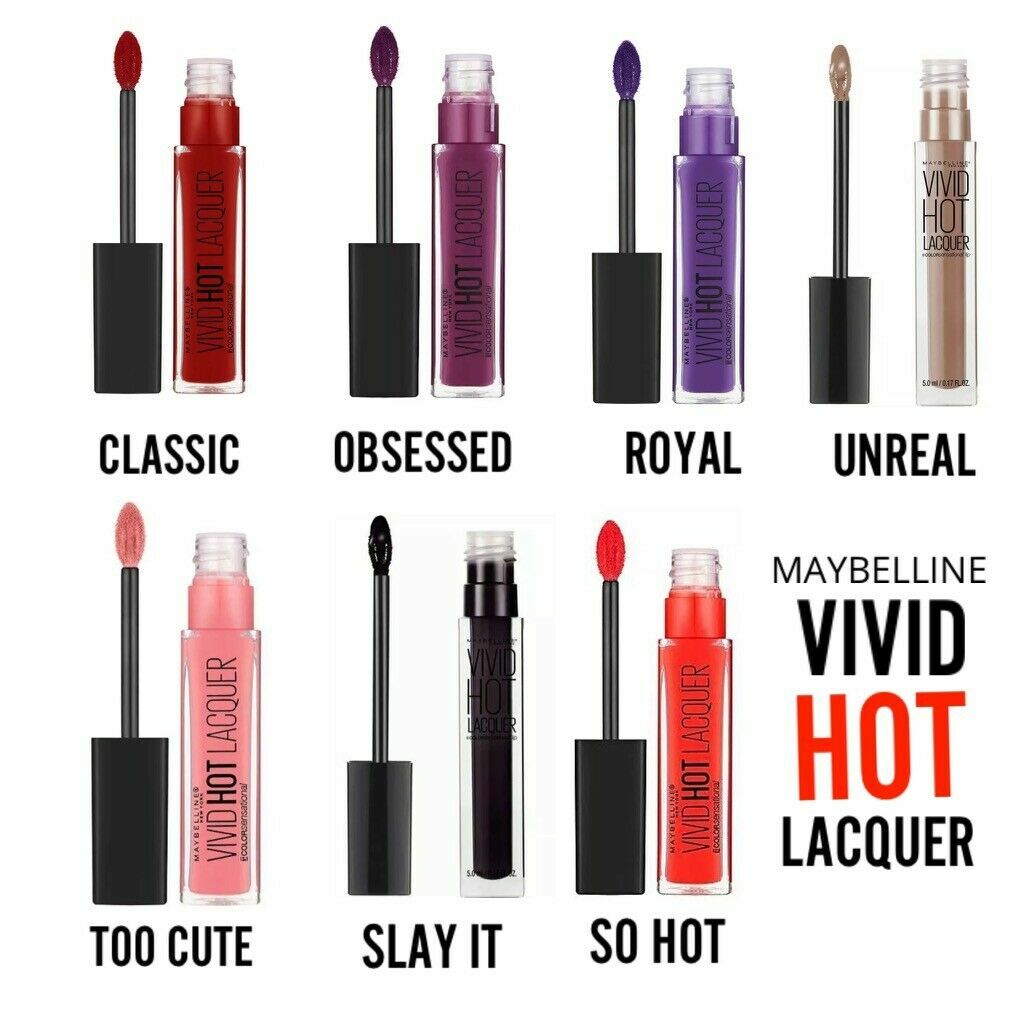 Maybelline Color Sensational Lip Gloss Vivid Hot Lacquer Various Shades