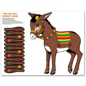 Pin the Tail on the Donkey Game - Party Supply Decoration for Birthday