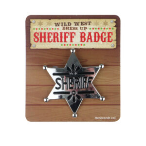 Western Sheriff Cowboy Gold Star Silver - Wild West Fancy Dress Accessory