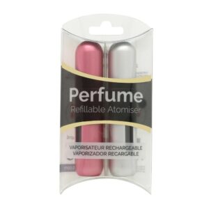 Pressit Refillable Perfume Atomiser Duo Pack - Silver & Pink
