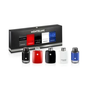 Montblanc Men's Mini Set Gift Set - 5 Pieces (Montblanc Explorer, Legend Red, Legend Eau de Toilette, Legend Blue, and Explorer Platinum, each in a 4.5 ml bottle.)