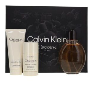Calvin Klein Obsession Gift Set 125ml EDT + 75ml Aftershave Balm + 75g Deodorant Stick