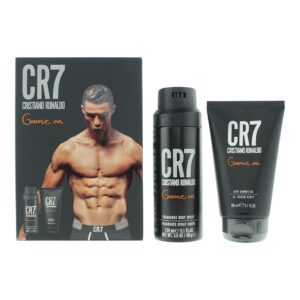 Cristiano Ronaldo CR7 Game On Gift Set 100ml EDT Spray + 150ml Shower Gel + 150ml Body Spray
