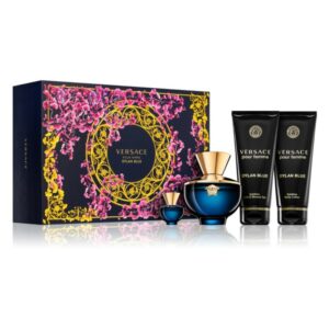 Versace Pour Femme Dylan Blue Gift Set 100ml EDP + 5ml EDP + 100ml Shower Gel + 100ml Body Lotion