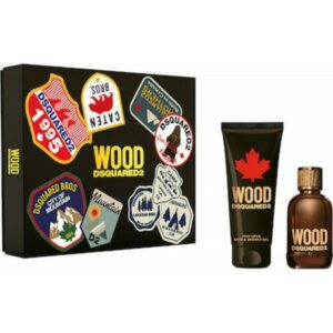 DSquared2 Wood For Him Gift Set 100ml EDT + 100ml Shower Gel + Key Ring