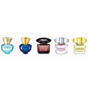 Versace Mini Set For Her Gift Set 5ml Dylan Turquoise EDP + 5ml Dylan Purple EDP + 5ml Crystal Noir EDT + 5ml Bright Crystal EDP + 5ml Yellow Diamond EDT