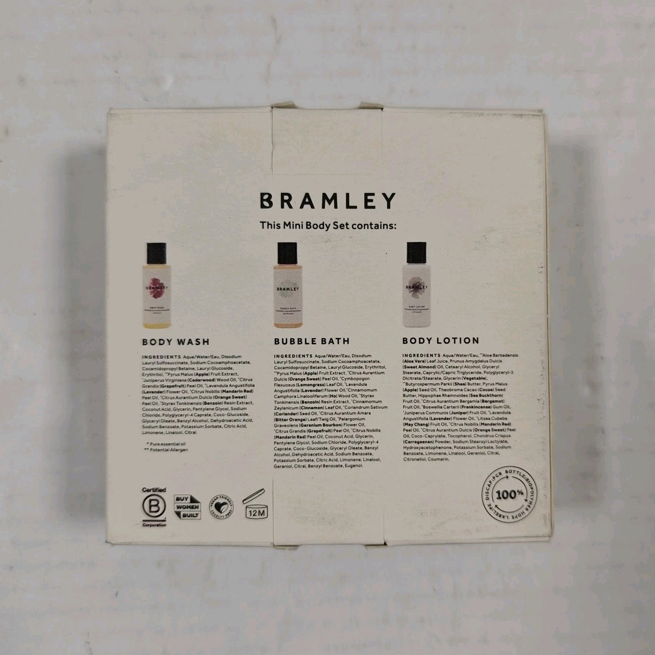Bramley Mini Body Gift Set 3x50ml Body Wash Bubble Bath Lotion Pamper Gift - Image 2